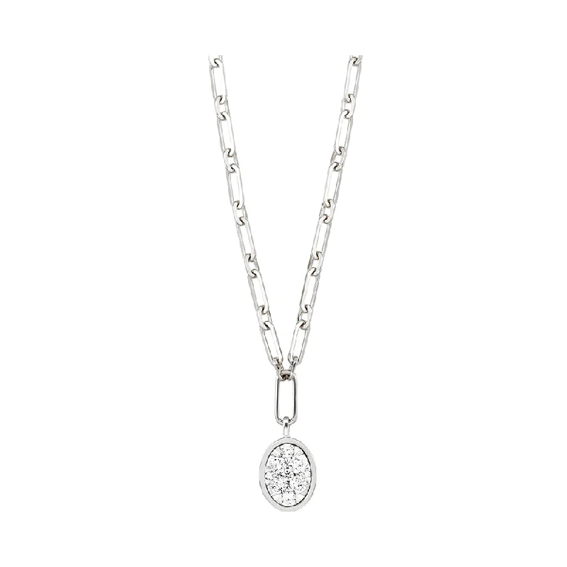 Unique necklaces and pendants with custom birthstone arrangements for personalization-14Kt White Gold Diamond 1/2Ctw Necklace