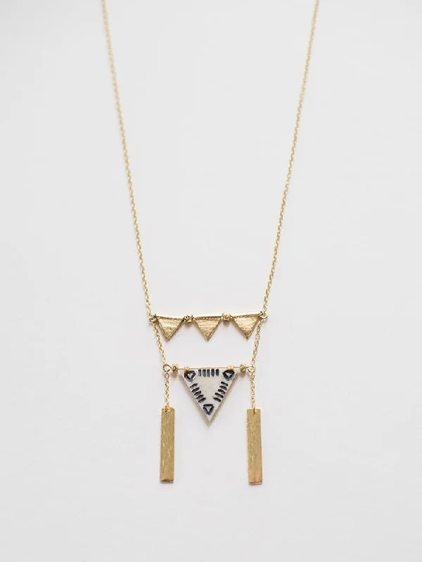 Necklaces and pendants with crescent moon designs for a celestial and mystical feel-Oblique Triangle Necklace - Gold