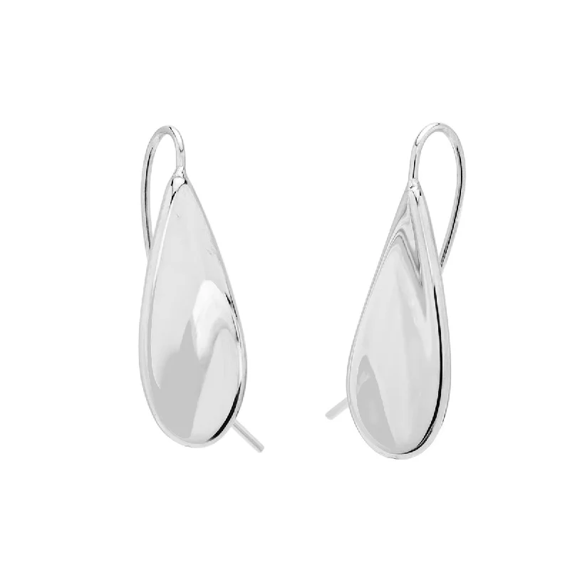 Celtic Drop Earrings with Knotwork -Paddle Drop Earrings in 14kt White Gold