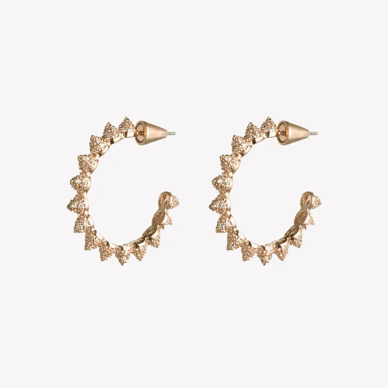 Drop Earrings for Valentine's Day -PAVÉ CONE HOOPS  |  1"