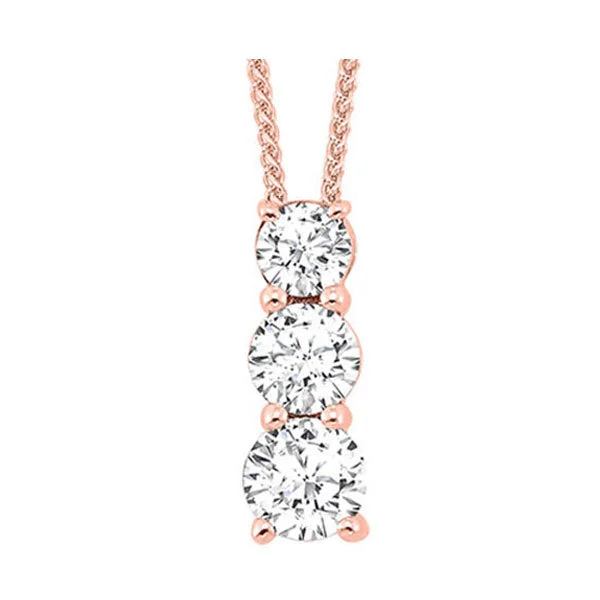 Necklaces and pendants with matching rings for a coordinated set of jewelry-14KT ROSE GOLD DIAMOND (1CTW) PENDANT