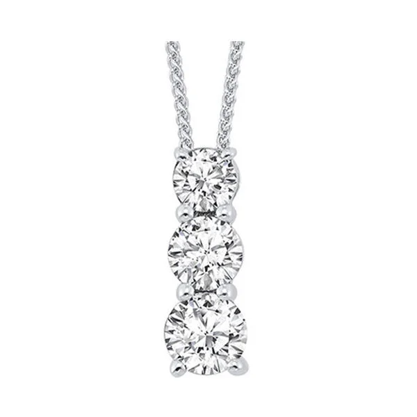 Necklaces and pendants with enamel accents for a colorful, eye-catching appearance-14KT WHITE GOLD DIAMOND (1CTW) PENDANT