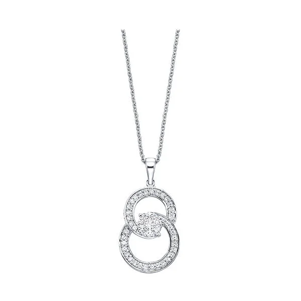 Necklaces and pendants with geometric pendants for a clean, contemporary design-10KT WHITE GOLD DIAMOND (1/2CTW) PENDANT