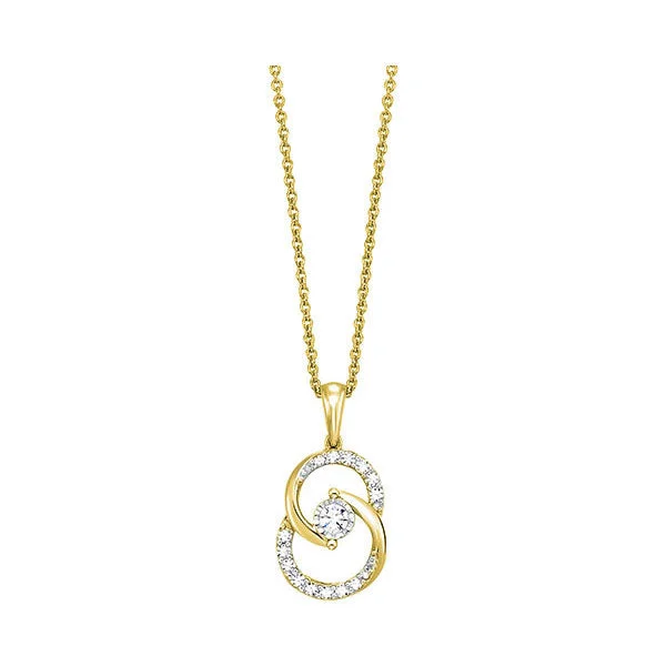 Necklaces and pendants with custom engravings for a personal, meaningful gift-10Kt Yellow Gold Diamond (1/4Ctw) Pendant