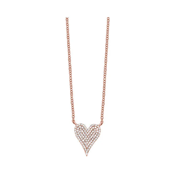 Simple necklaces and pendants with tiny charms for a delicate and casual vibe-Rose Gold Diamond Heart Pendant