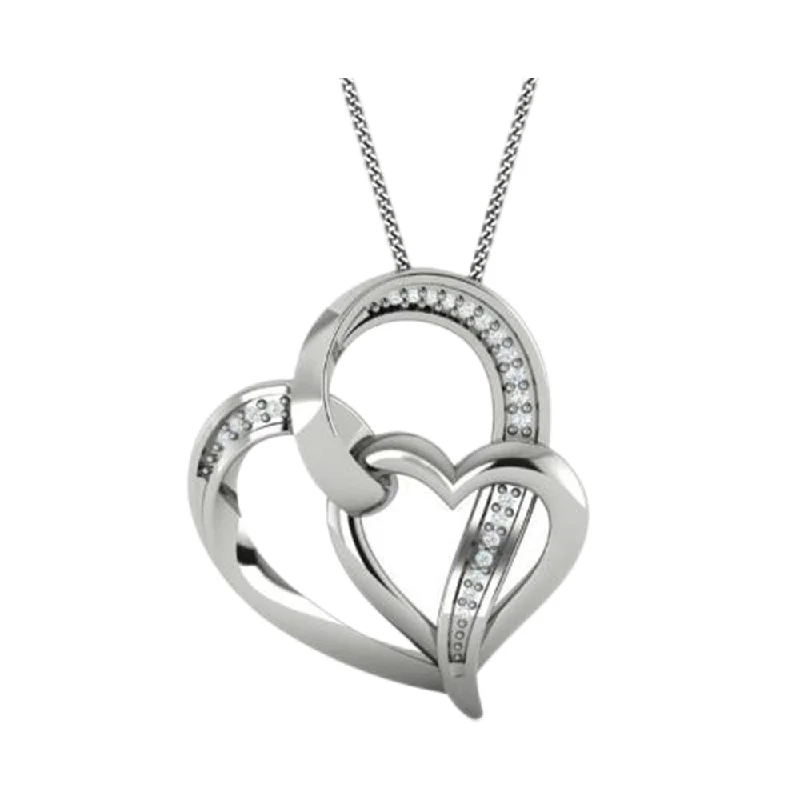 Best necklaces and pendants with oval pendants for a classic, elegant shape-Silver Diamond (1/20 Ctw) Pendant