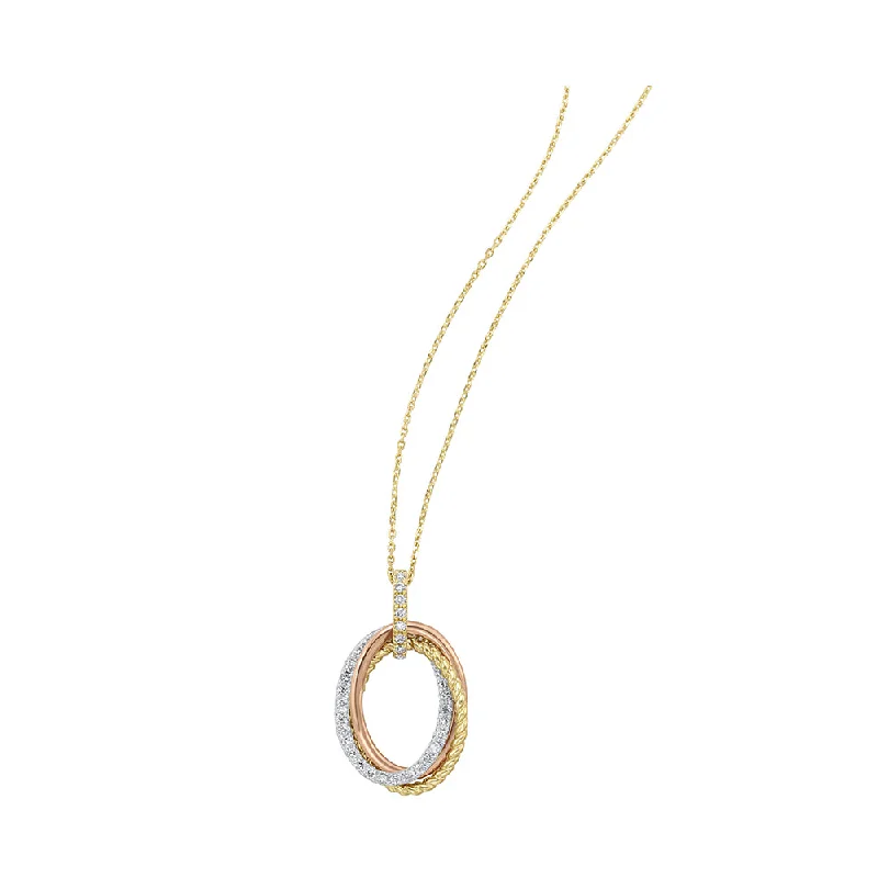 Best necklaces and pendants with statement designs for a fashionable accessory-14KT WHITE YELLOW ROSE GOLD DIAMOND (1/3CTW) PENDANT