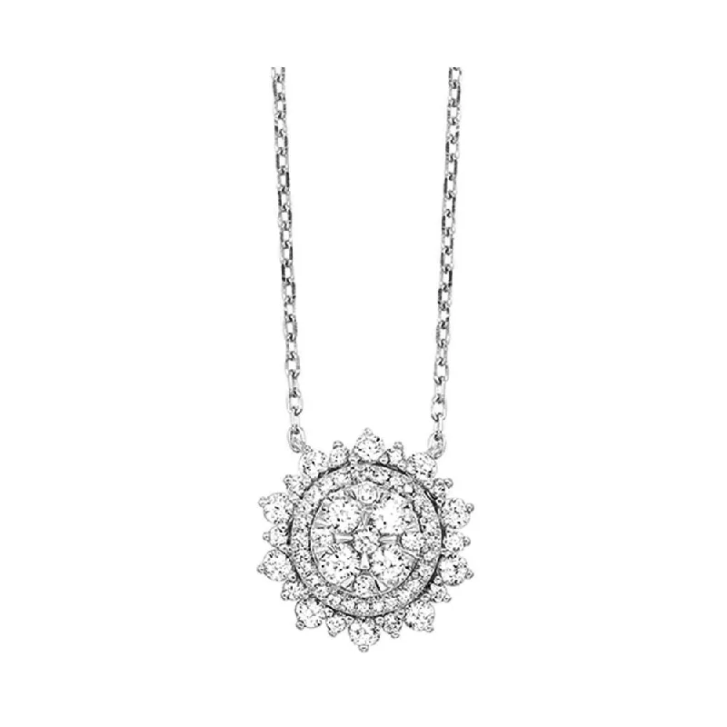 Necklaces and pendants with star-shaped designs for a whimsical, celestial touch-14KT WHITE GOLD DIAMOND (1CTW) PENDANT