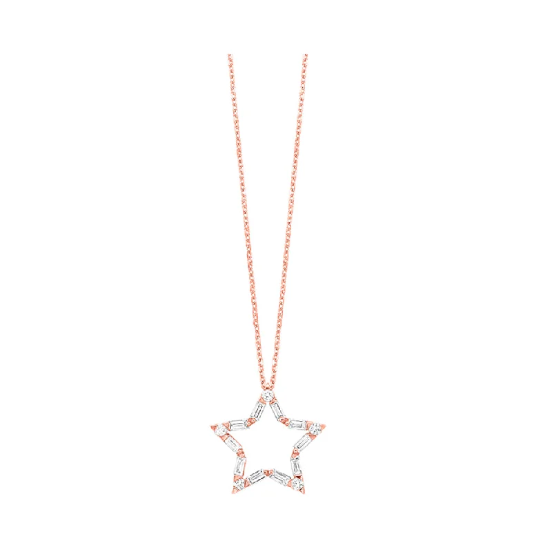 Trendy necklaces and pendants with statement pieces for a bold fashion statement-10KT ROSE GOLD DIAMOND (1/3CTW) PENDANT