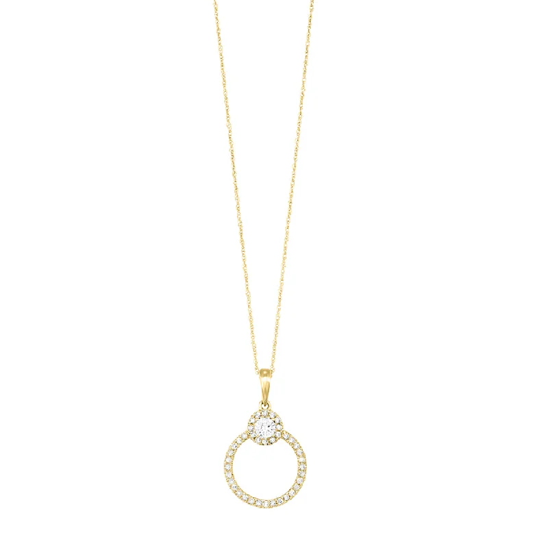 Layered necklaces and pendants for a trendy and fashionable stacked look-14Kt Yellow Gold Diamond 1/3Ctw Pendant