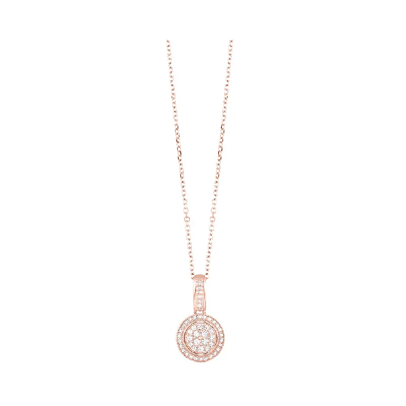 Unique necklaces and pendants with engraved messages for a sentimental gift-14KT ROSE GOLD DIAMOND (1/6CTW) PENDANT