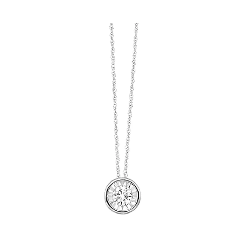 Stunning necklaces and pendants with chakra stones for healing and balance-14KT WHITE GOLD DIAMOND (1/6CTW) PENDANT