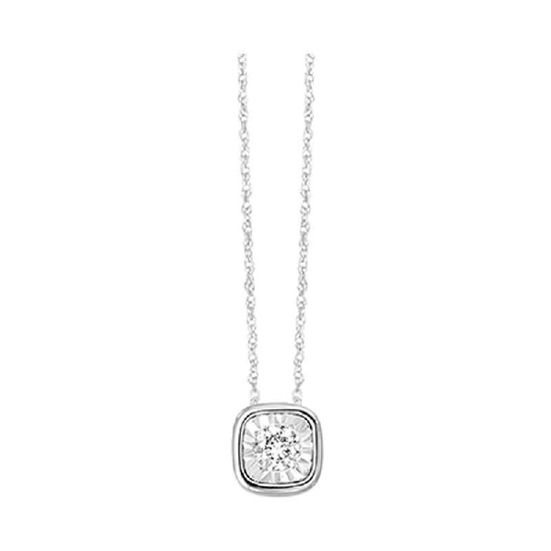 Necklaces and pendants with sun and moon motifs for a celestial-inspired design-14KT WHITE GOLD DIAMOND (1/6CTW) PENDANT