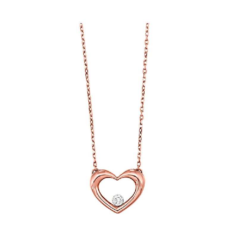 Best necklaces and pendants with sterling silver for an affordable yet stylish choice-10KT ROSE GOLD DIAMOND (1/20 CTW) PENDANT