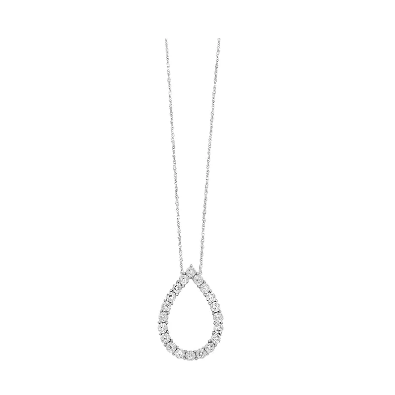 Beautiful necklaces and pendants with moon and star charms for a dreamy effect-14KT WHITE GOLD DIAMOND (1/6CTW) NECKLACE