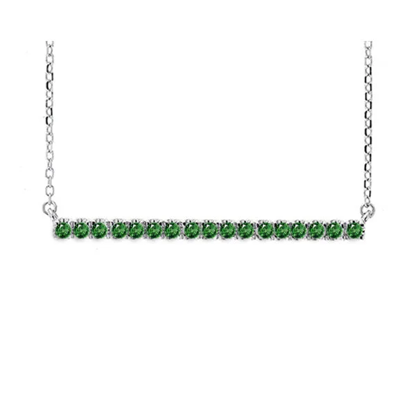 Personalized necklaces and pendants with initials for a customized and meaningful gift-14KT WHITE GOLD EMERALD (1/5 CTW) PENDANT