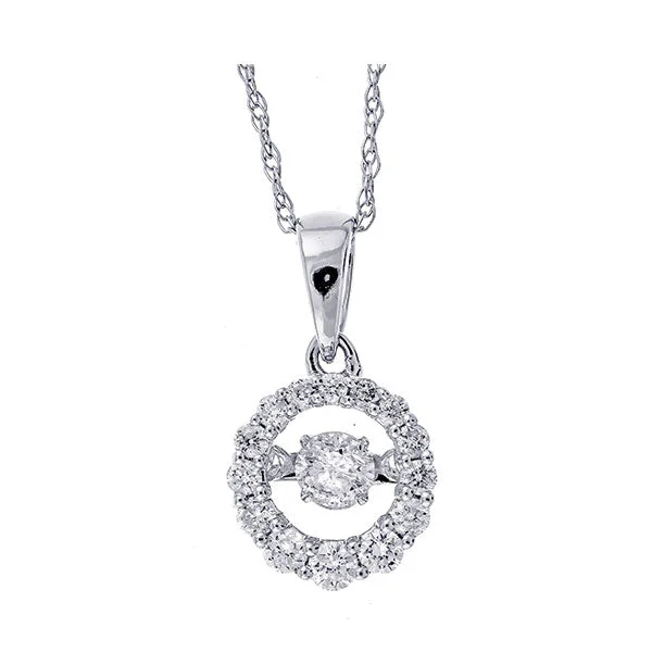 Unique necklaces and pendants with engraved messages for a sentimental gift-14KT WHITE GOLD DIAMOND (1/4CTW) PENDANT