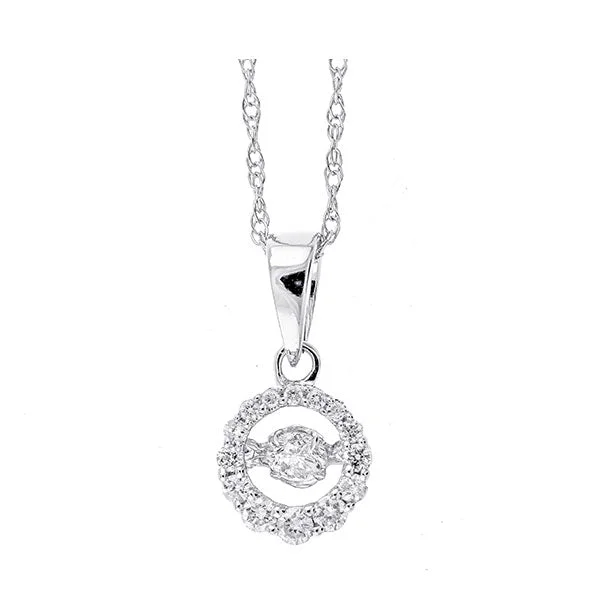 Best necklaces and pendants with floral designs for a feminine and elegant feel-14KT WHITE GOLD DIAMOND (1/8CTW) PENDANT