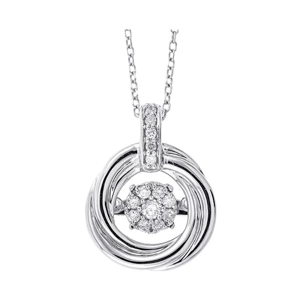 Stunning necklaces and pendants with birthstone pendants for a personal touch-14KT WHITE GOLD DIAMOND (1/10 CTW) PENDANT