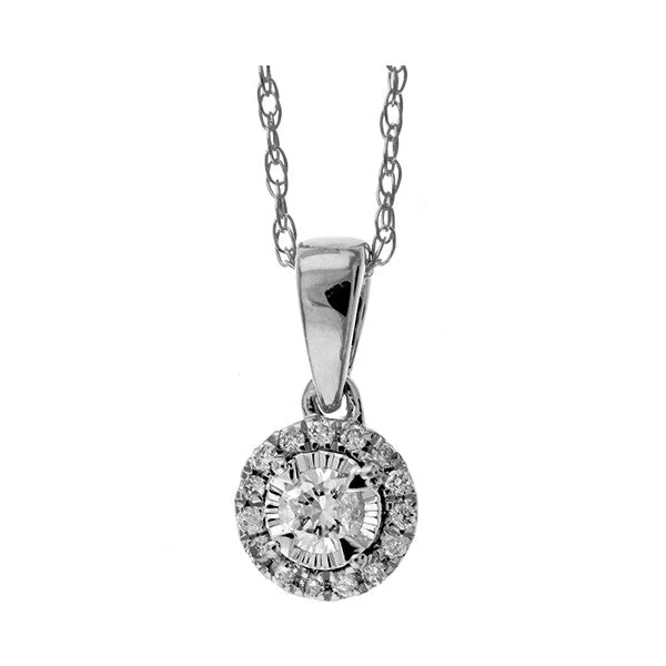 Personalized necklaces and pendants with coordinates for a meaningful location-based gift-14KT WHITE GOLD DIAMOND (1/10 CTW) PENDANT