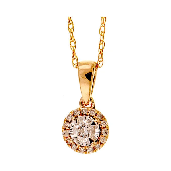 Stunning necklaces and pendants with birthstone pendants for a personal touch-14KT YELLOW GOLD DIAMOND (1/10 CTW) PENDANT