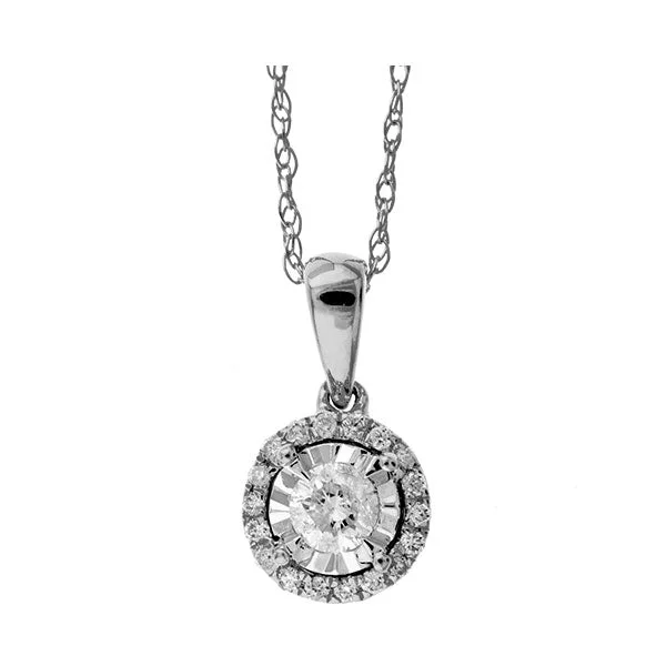 Stunning necklaces and pendants with aquamarine stones for a serene effect-14KT WHITE GOLD DIAMOND (1/6CTW) PENDANT