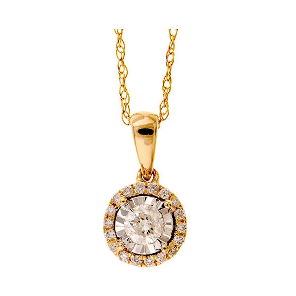 Unique necklaces and pendants with engraved messages for a sentimental gift-14KT YELLOW GOLD DIAMOND (1/6CTW) PENDANT