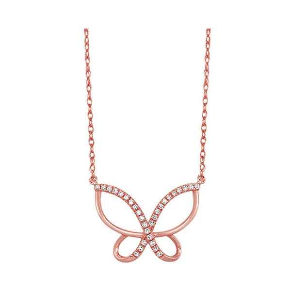 Necklaces and pendants with abstract shapes for a modern, creative appearance-10KT ROSE GOLD DIAMOND (1/10 CTW) PENDANT