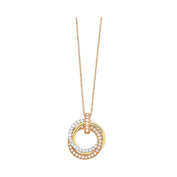 Elegant necklaces and pendants with onyx stones for a sleek, polished look-14KT WHITE YELLOW ROSE GOLD DIAMOND (1/2CTW) PENDANT