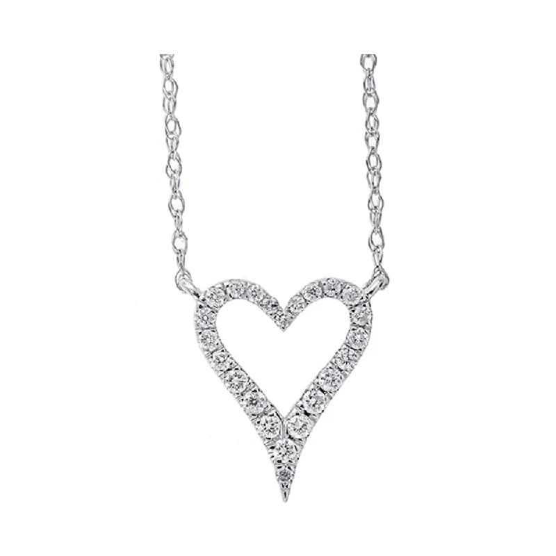 Stunning necklaces and pendants with sapphire gemstones for a luxurious blue hue-Petite White Gold Diamond Heart Pendant