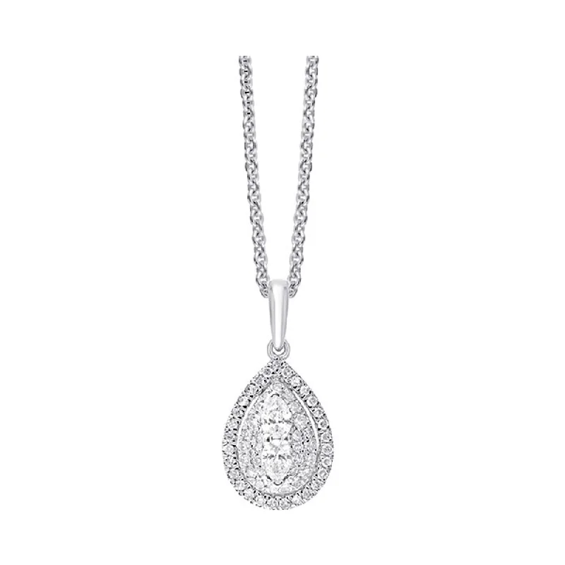 Necklaces and pendants with engraved messages for a deeply personal, sentimental gift-SILVER DIAMOND (1/5CTW) PENDANT