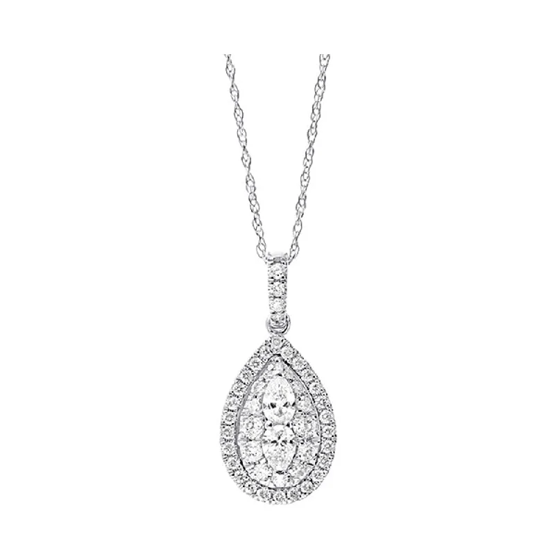 Best necklaces and pendants for everyday wear with minimalist designs-14KT WHITE GOLD DIAMOND (1/2CTW) PENDANT