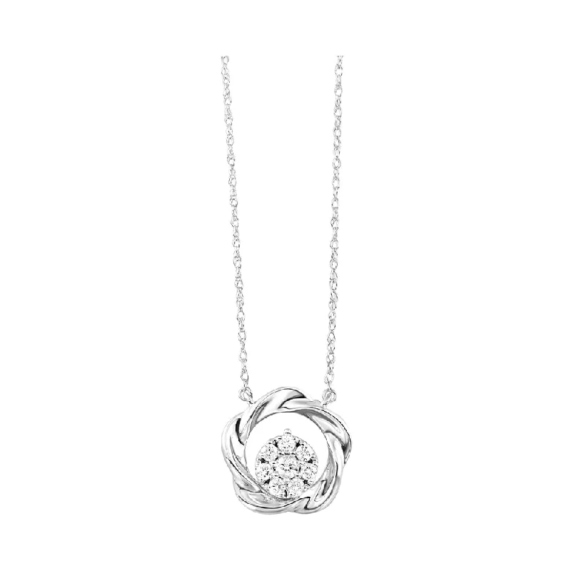 Layered necklaces and pendants for a trendy and fashionable stacked look-Silver Diamond 1/20Ctw Pendant