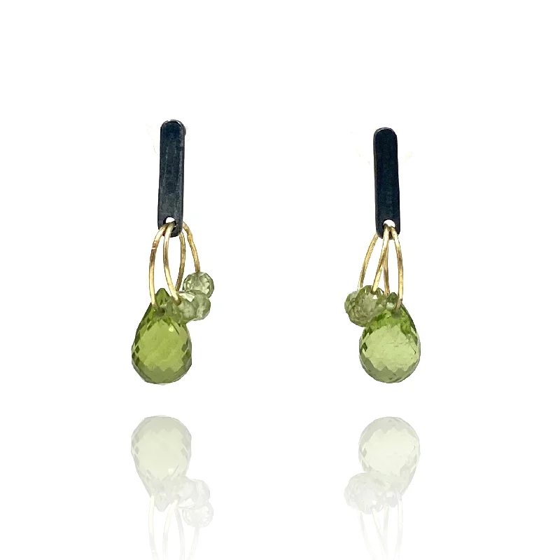 Drop Earrings for Casual Outfit -Petite Peridot Dangle Earrings