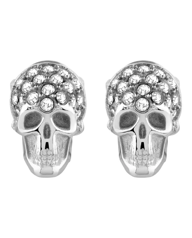 Punk Drop Earrings with Spikes -Plein Enigma Crystal Stud Earrings