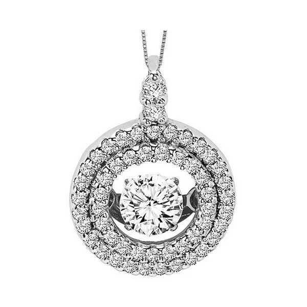 Necklaces and pendants with lotus flower designs for a spiritual, peaceful vibe-14KT WHITE GOLD DIAMOND (3/8CTW) PENDANT