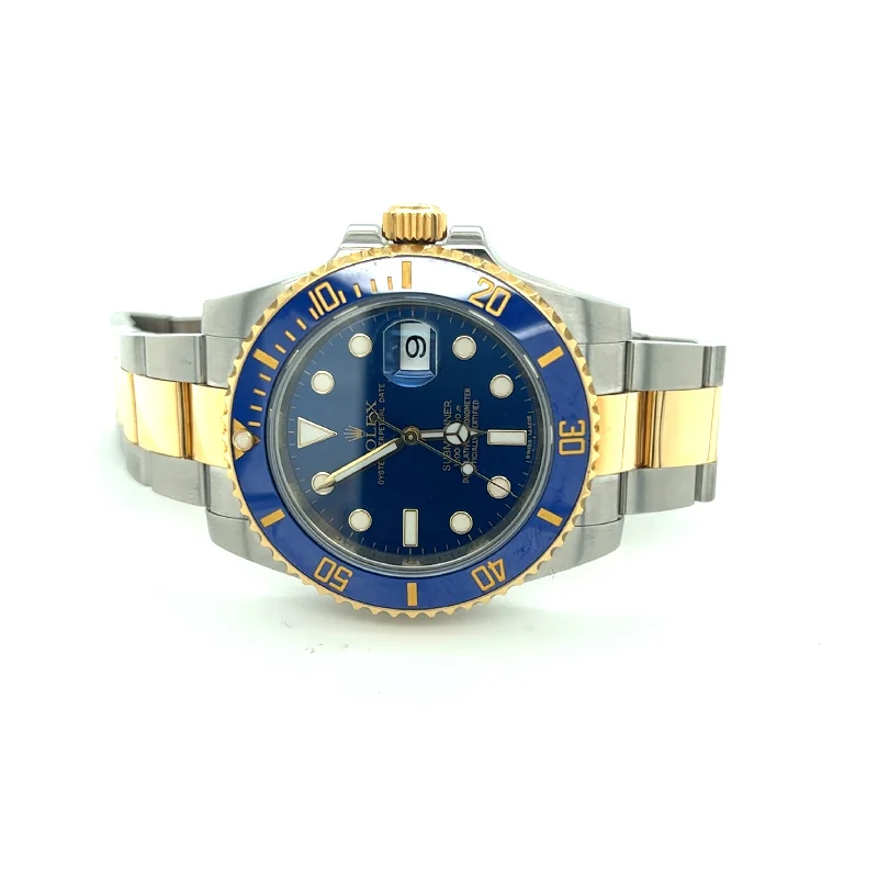 Stunning necklaces and pendants with amethyst gemstones for a calming effect-Rolex Submariner Blue on Blue  ref 116613LB Ceramic