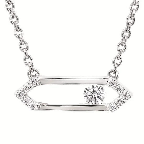 Necklaces and pendants with lotus flower designs for a spiritual, peaceful vibe-Silver Sliding Diamond Pendant Necklace