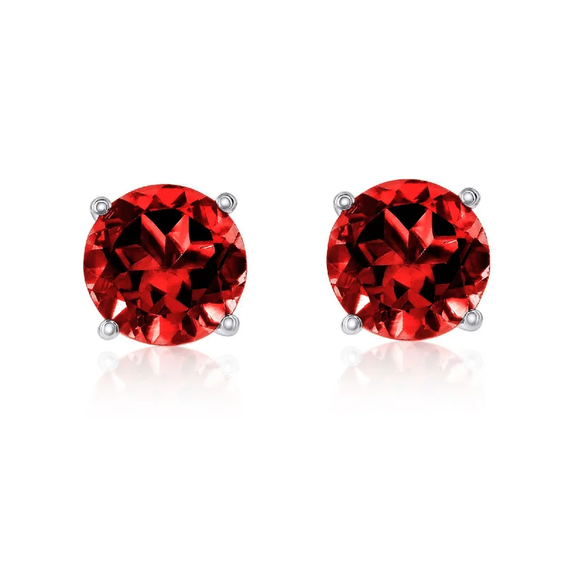 Drop Earrings for Evening Gown -Smyth Jewelers 14k Gold Garnet Stud Earrings