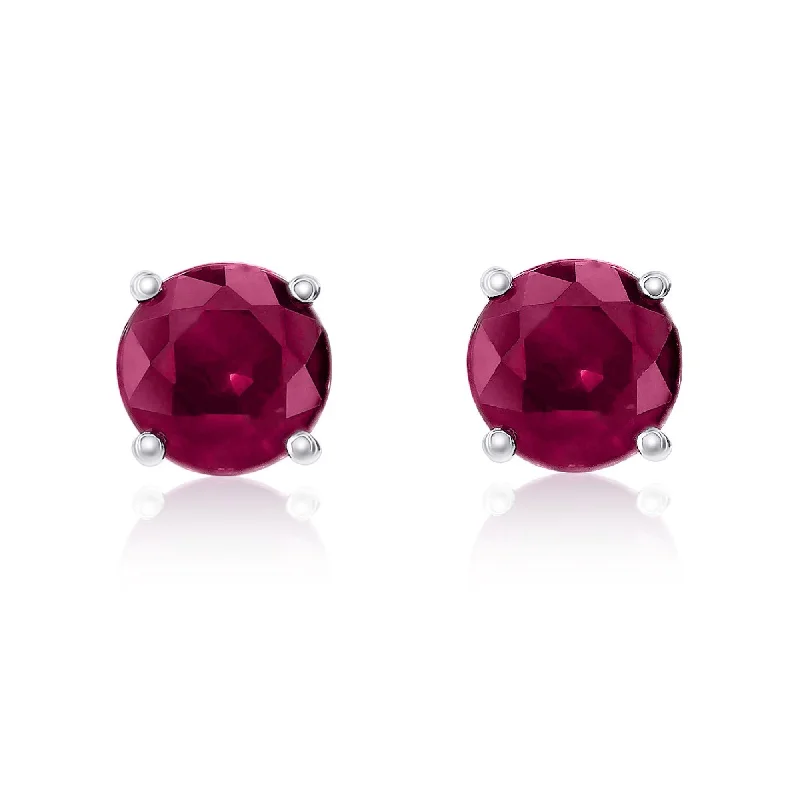 Drop Earrings for Concert Look -Smyth Jewelers 18k Gold Ruby Stud Earrings