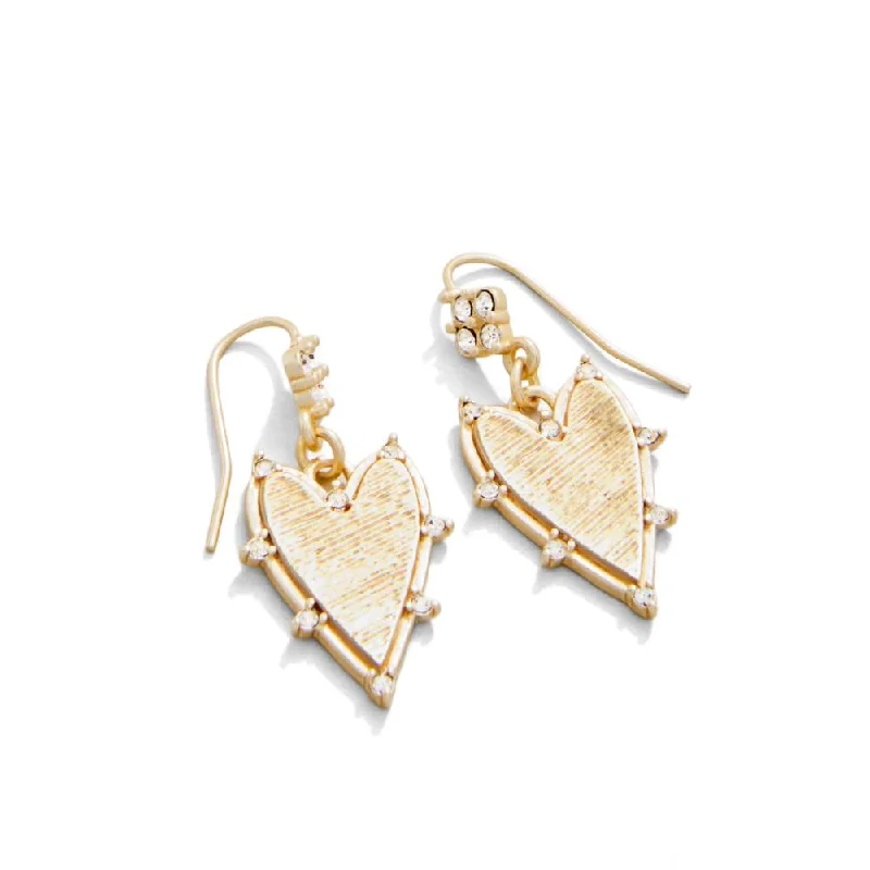 Contemporary Drop Earrings for Fashion -Spartina Noble Heart Earrings Crystal