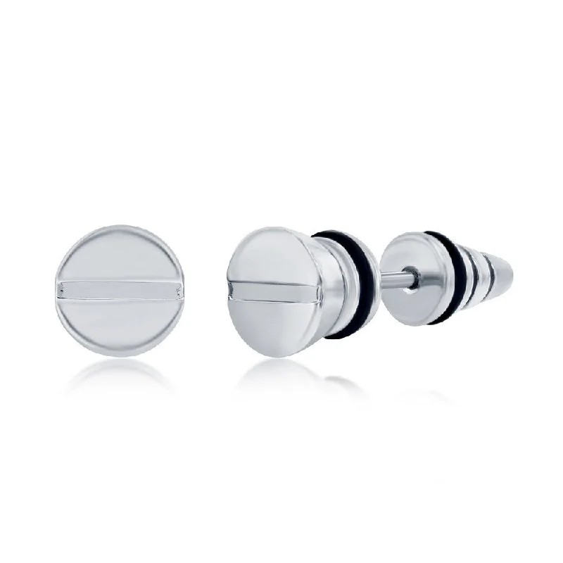 Lightweight Drop Earrings for All Day -Stainless Steel 8mm Screw Design Stud Earrings