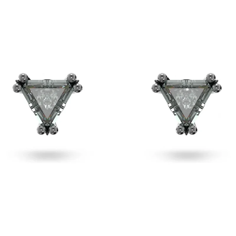 Drop Earrings with Animal Motifs -Swarovski Crystal Black Triangle Stilla Stud Earrings