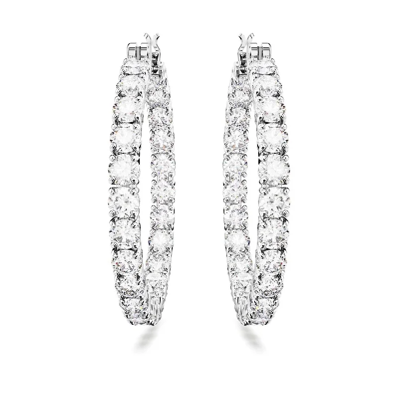 Drop Earrings for Prom Night -Swarovski Crystal Matrix Hoop Earrings