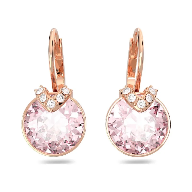 Drop Earrings for Everyday Glamour -Swarovski Crystal Pink Bella V Earrings