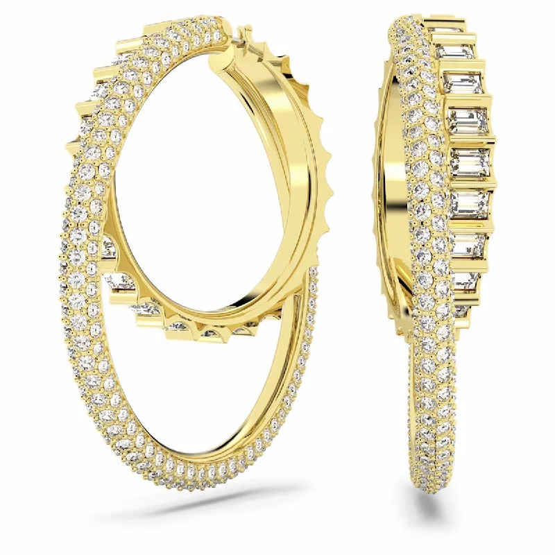 Drop Earrings for Engagement Party -Swarovski Crystal Rota Hoop Earrings