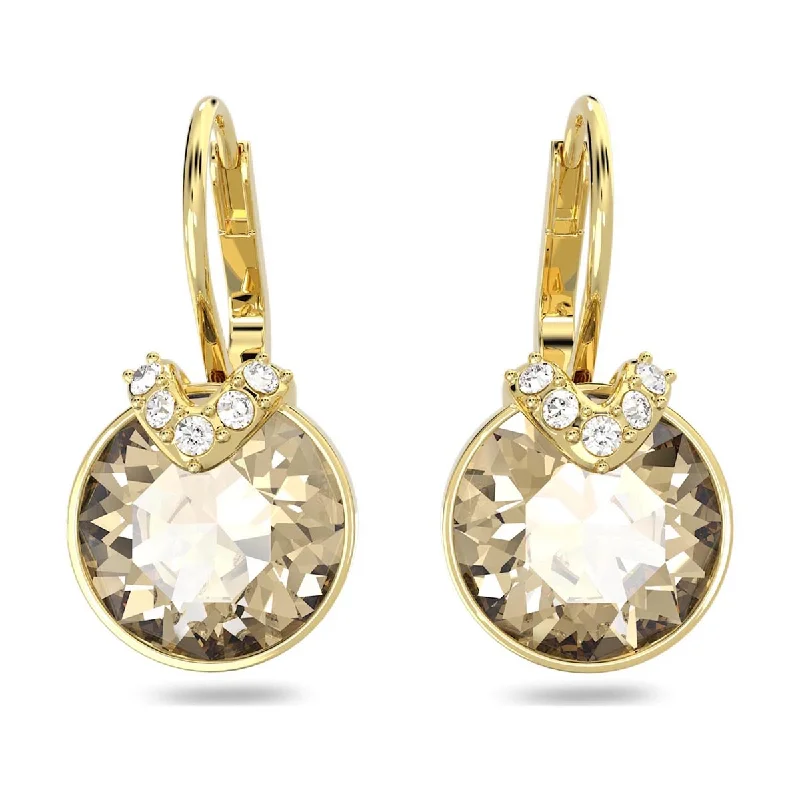 Drop Earrings for Beach Outfit -Swarovski Crystal Yellow Bella V Earrings