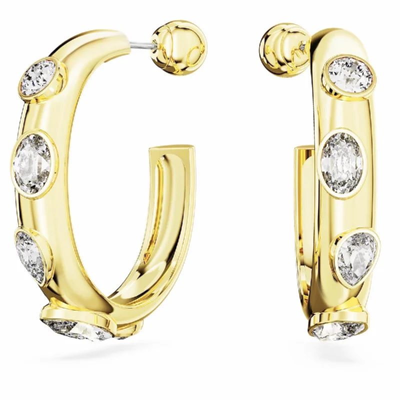 Drop Earrings with Matte Finish -Swarovski Dextera Hoop Earrings