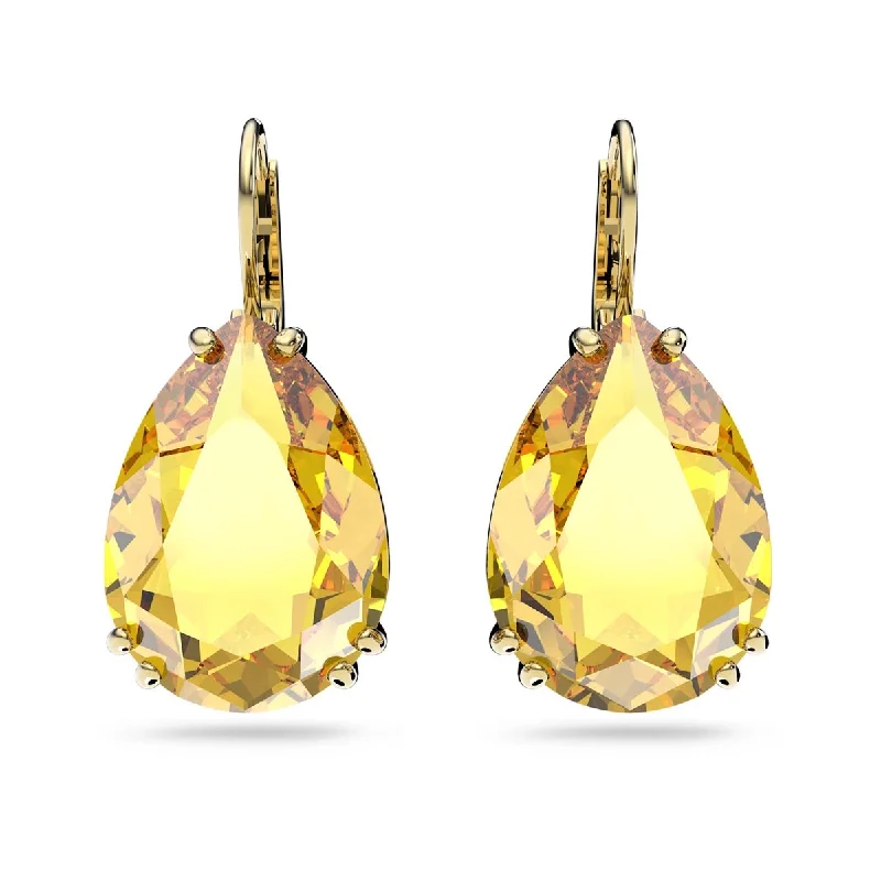 Oval Drop Earrings for Grace -Swarovski Yellow Millenia Earrings