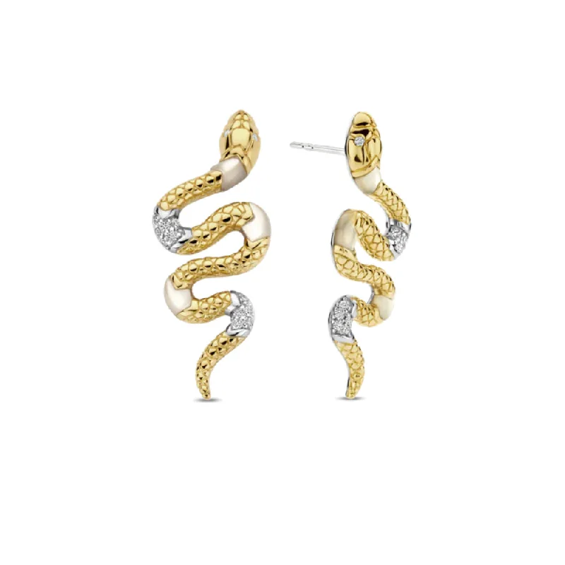 Heavy Duty Drop Earrings for Durability -Ti Sento Snake Drop Earrings